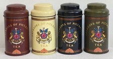 Jacksons Of Piccadilly Tin Canisters Set 4 Small Tea Shop Kitchen Display Empty