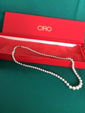 VINTAGE 18 Inch Simulated Pearl Necklace With 9ct. Gold Clasp - Boxed