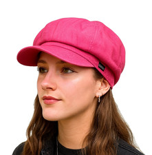 Denim Baker Boy Hat Cerise
