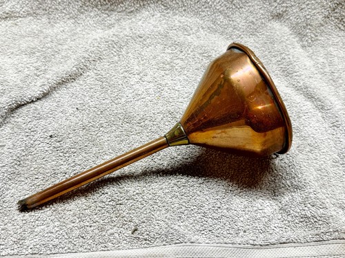 Vintage copper brass funnel - brass,
