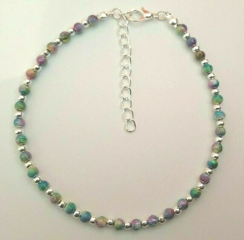 Rainbow stardust bead ankle - rainbow,