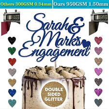 Engagement Cake Topper Personalised Any Name Engagement Party Glitter Cake Decor