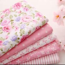 5pcs Pink Rose Floral Cotton