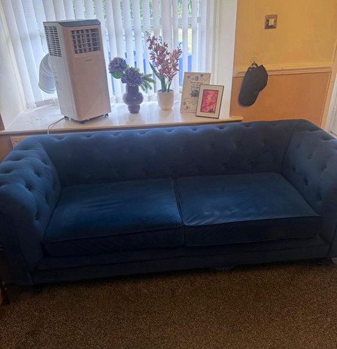 Argos blue chesterfield velvet - chesterfield,