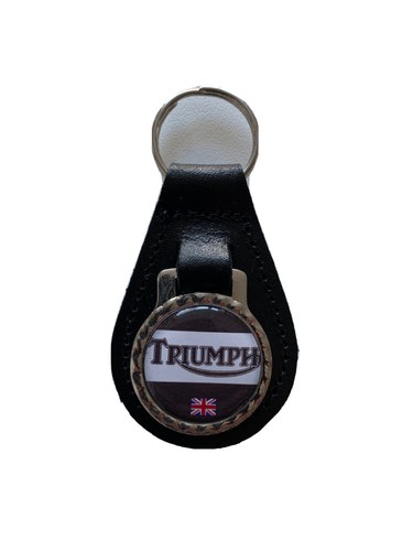 Black leather keyring fob - black, keyring/