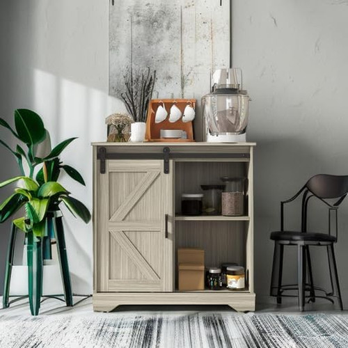 Sideboard oak sliding barn - sideboard,