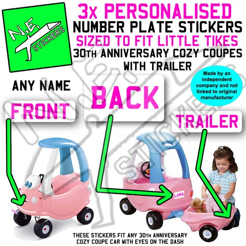 White pink number plate - 3x,