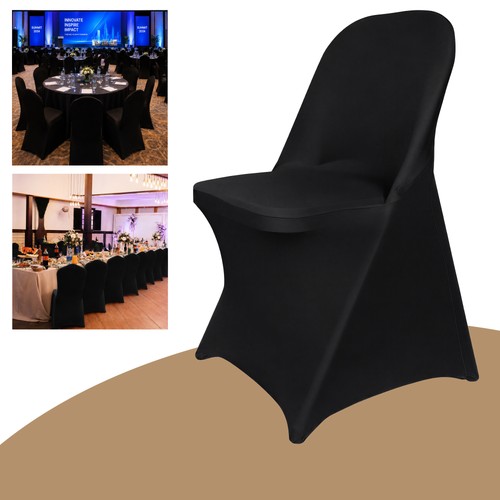 Black stretch chair covers - black,