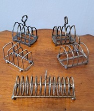 Job Lot Of 5 Antique Silver Plated  Toast Racks