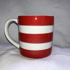 T Green Cornishware Tea Coffee Mug Cornish Red White 6oz Cup Straight Sided