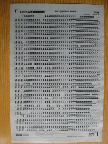 Letraset numbers - letraset,