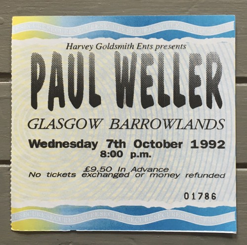 Paul weller concert ticket - weller,