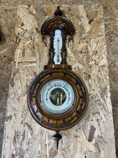 Antique Barometer & Thermometer Of The Banjo Style Fruitwood J G Gisghard C1890s