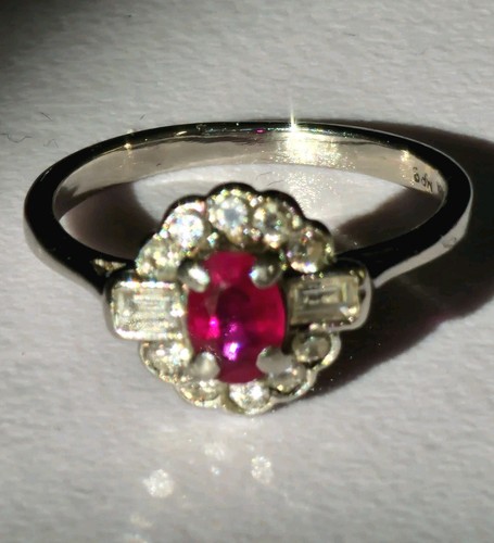 18ct white gold ruby and - an,