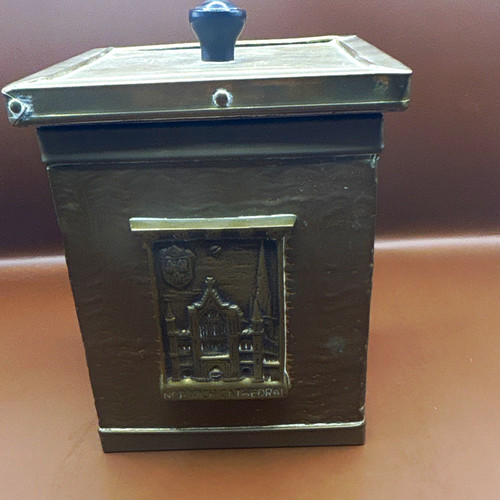 Vintage square brass lidded - vintage,