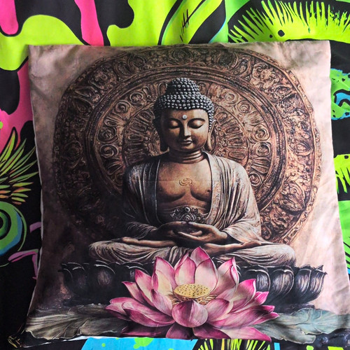 Square cushion cover buddha - cushion,