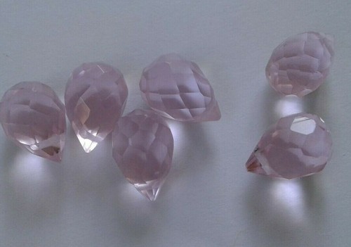Teardrop pink faceted - 12,