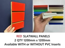 2QTY RED SLATWALL PANELS
