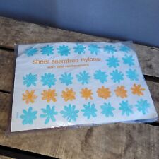 Vintage Seam Free 100% Nylon Tights Heel Reinforcement New Old Stock Mocha 60s 