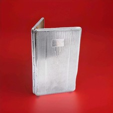 Art Deco Cigarette Case Silver Tone With Gilt-Lined Interior Vintage Tobacciana