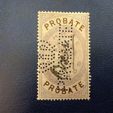 QV  PROBATE £3 Value, see perfin, XLNT . Rare £3 Value!