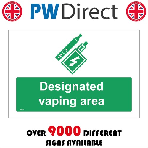 Sign designated vaping - designated,