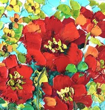 Original Oil Painting Red