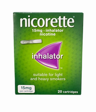 Nicorette 15mg Nicotine Inhalator Light & Heavy Smokers | 3 X 20 = 60 Cartridges