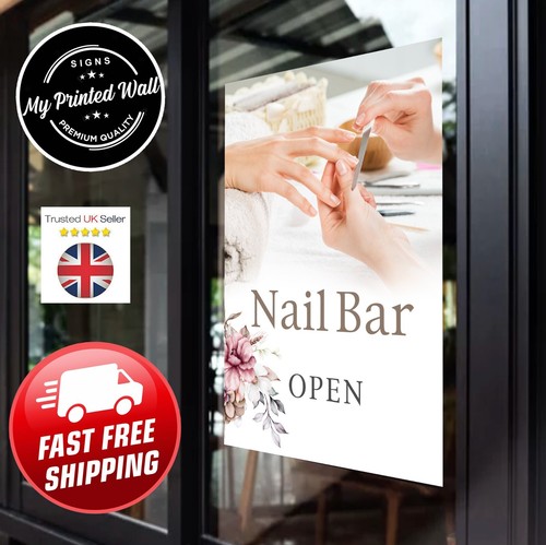 Nail bar salon window vinyl - salon,