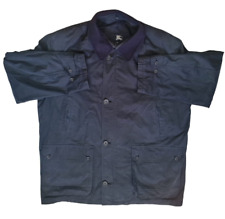 Vintage Burberry Waxed Jacket nova check Jacket Coat Cotton Navy Size 5