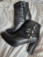 NEXT Size 5 Military Style Block Heel Boots, Size 5, Worn Lightly. Black