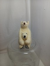 Needle Felted Mama And Baby Polar Bear