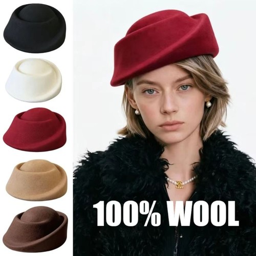 Stewardess hat wool pillbox - hat,