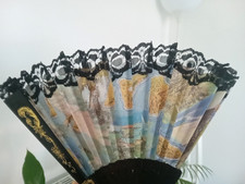 Spanish Spain Hand Fan Black Lace Gift