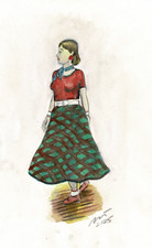 Northern Soul; Wigan Casino, Northern Soul Girl, Original Painting, Size 26x12cm