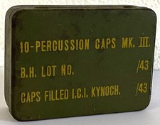 British Military Issue Small 10-Percussion Caps Mk.III Metal Container Tin