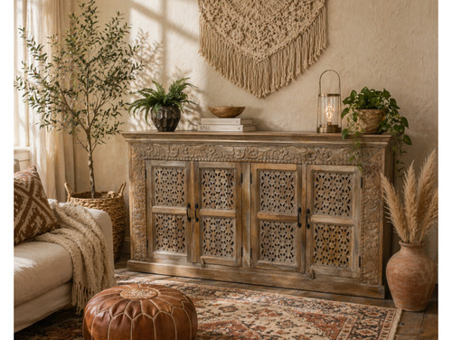Hand carved mango wood - carved,