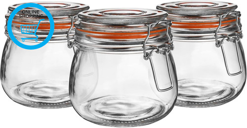Glass jars with - glass, metal