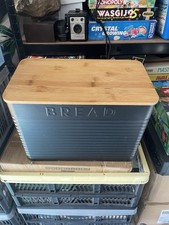 Metal Bread Bin With Wooden