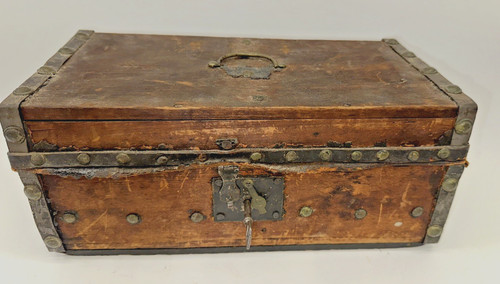 Antique wooden miniature chest - antique,