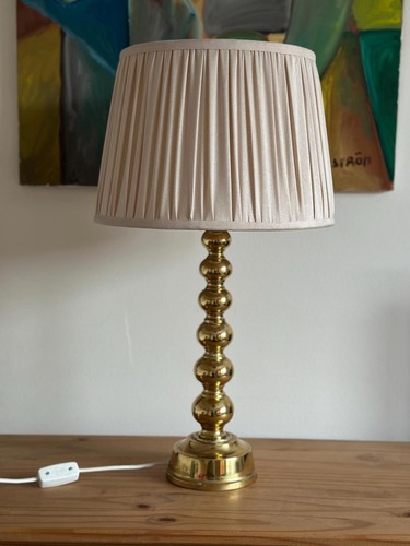 Tall swedish brass bobbin lamp - tall,