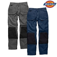 Dickies Mens Work Trousers Pants Cargo Cotton Grey Blue Knee Pad Pockets DT1000