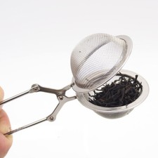 Tea Ball Infuser Stainless Steel Spoon Filter Squeeze Leaves Herb Mesh Strainer