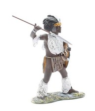 W BRITAIN '1:30' SCALE 20033 ZULU INDLUYENGWE REG' THROWING SPEAR #1 FIGURE
