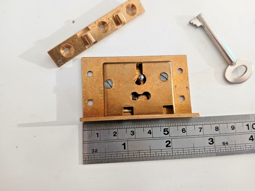 Brass box lock - with, 1