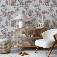 Fresco Kenya Safari Wallpaper Rose Gold Animal