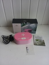 iBox Dawn Alarm Clock Radio Pink Wireless Phone Charging Bluetooth Speaker CH
