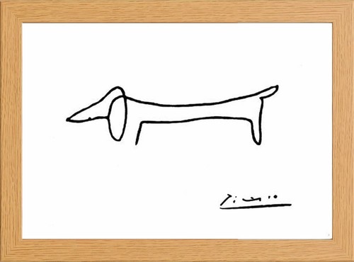 Picasso line art framed glass - line,
