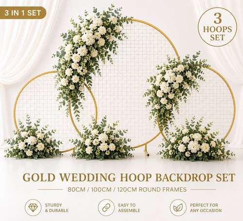 Gold wedding hoop - hoop, set