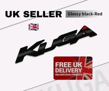 1x Ford KUGA Gloss Black / Red Metal Emblem Rear Boot Badge ST Line MK1 MK2 MK3